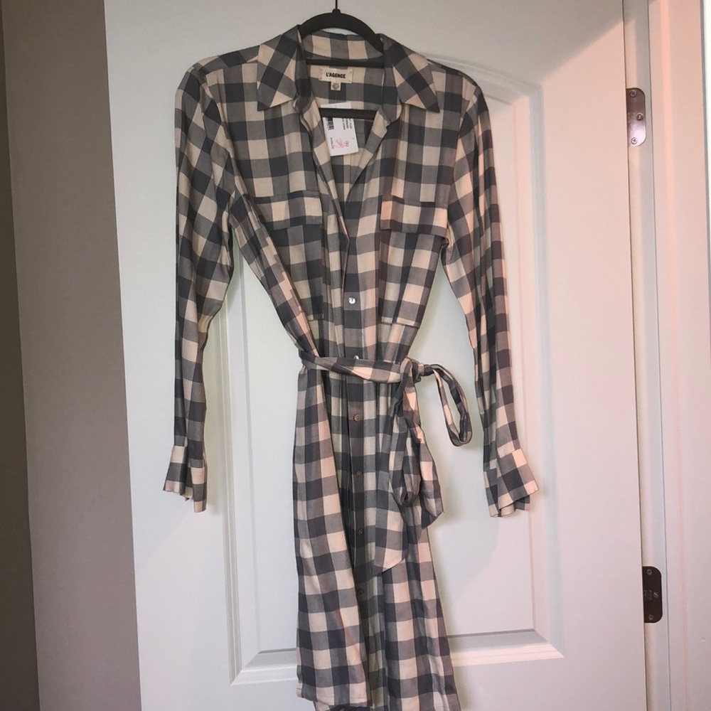 BRAND NEW LAGENCE PLAID SHIRT DRESS